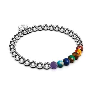 Rainbow Chakra Gemstone NOGU Bead Stretch Bracelet